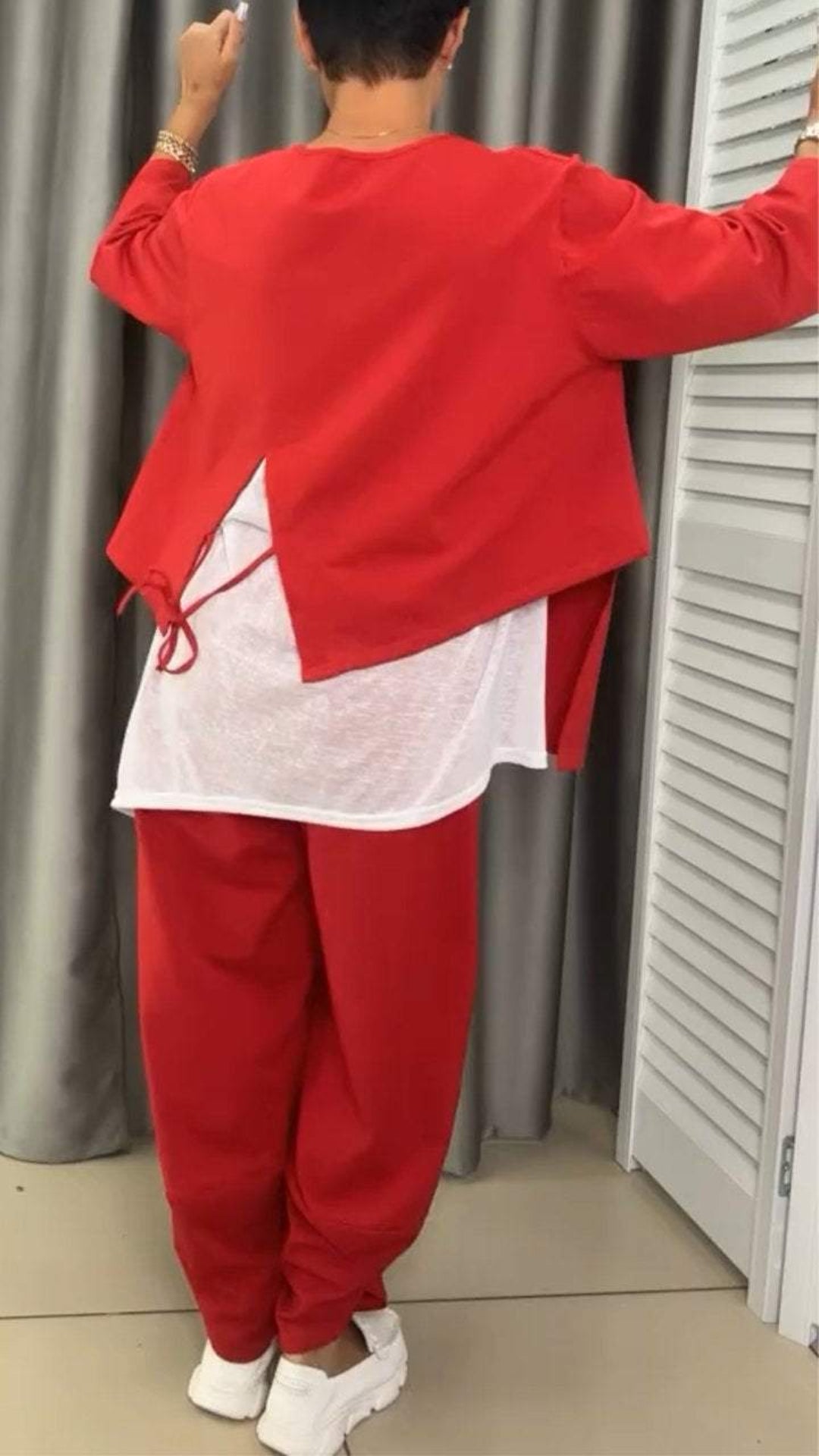 Livia™ Set de top și pantaloni de damă cu decolteu rotund